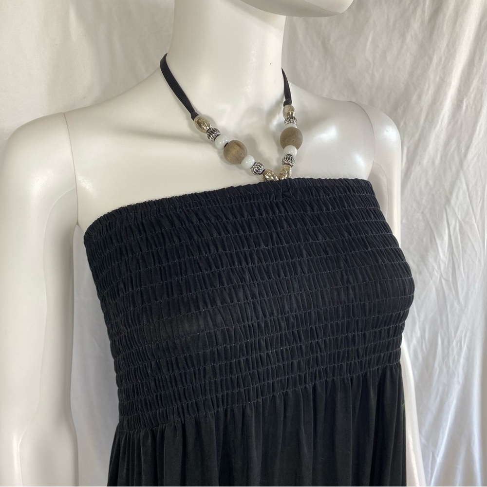 Cristina Love Black Paisley Floral Shirred Halter Dress - Picture 2 of 6